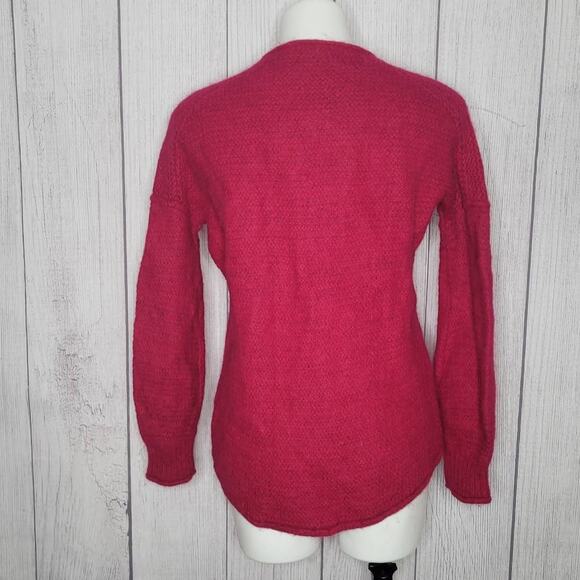 Free People Oversized Pink Cotton Alpaca Blend High Low Sweater Womens Size XS - Picture 3 of 5